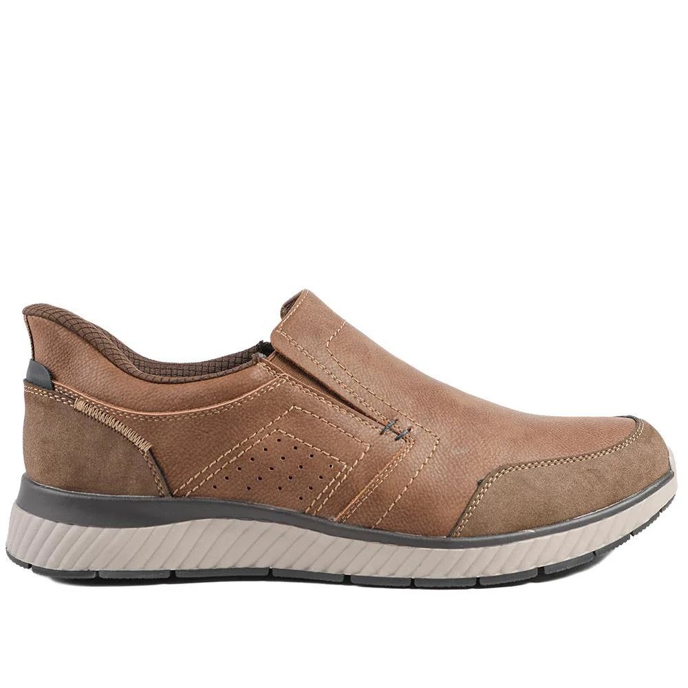 Easy Step In Wide Fit Laceless Shoes - GANG42000 / 327 877 - Cognac - Image 3