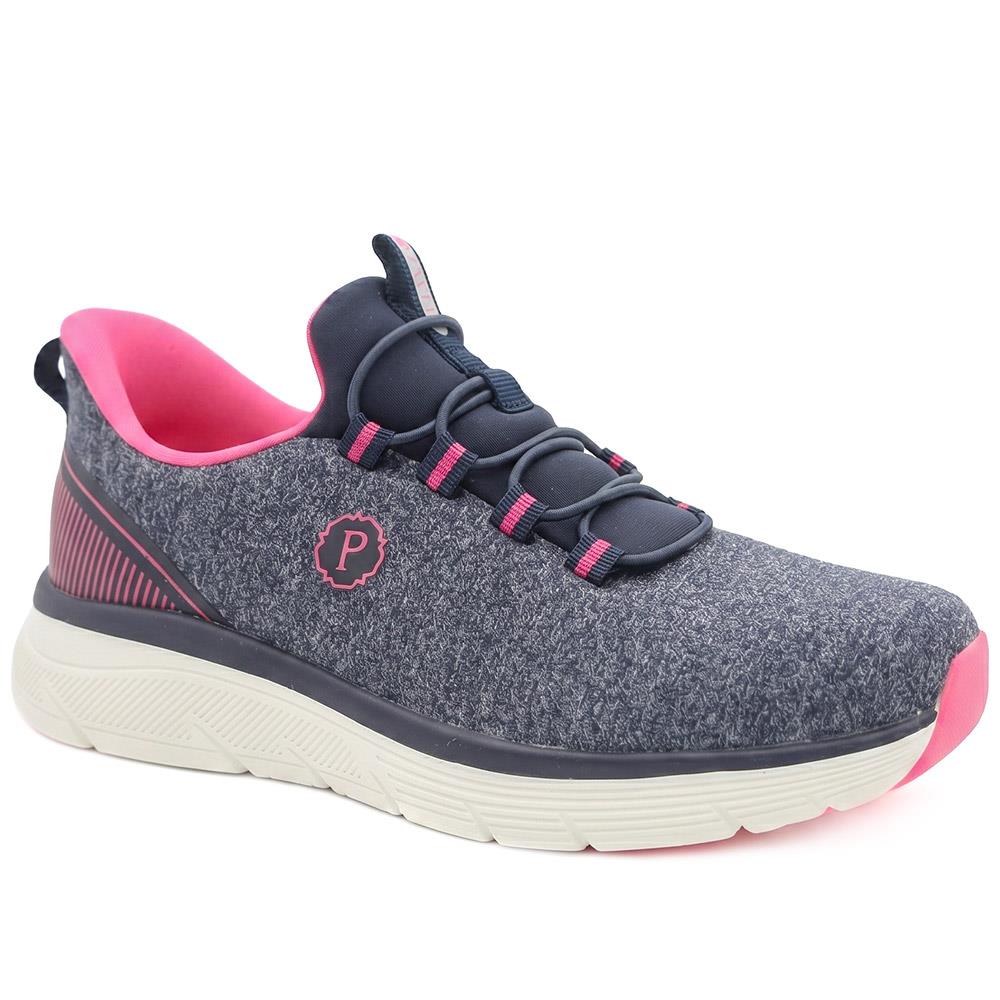 Easy Step In Wide Fit Memory Foam Trainers - BOJIE43023 / 329 531 - Navy