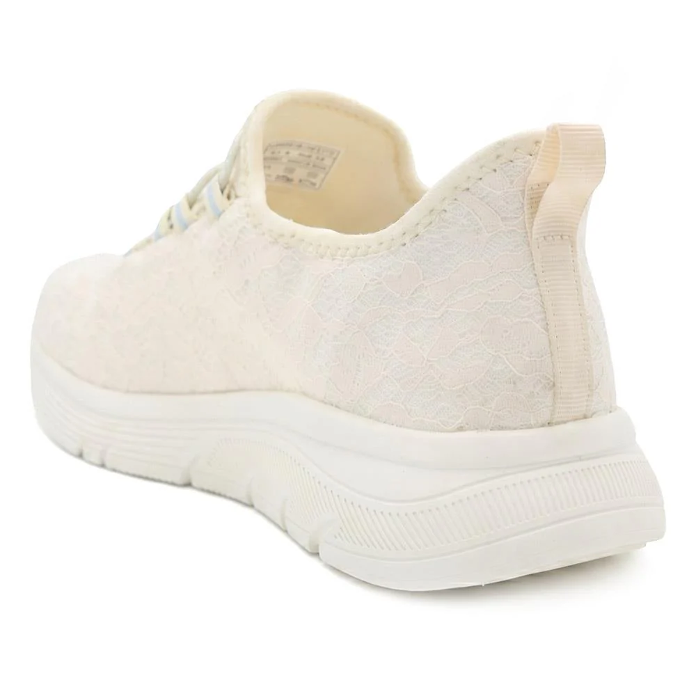 Easy Step In Wide Fit Memory Foam Trainers - BOJIE43024 / 329 532 - Off White - Image 4