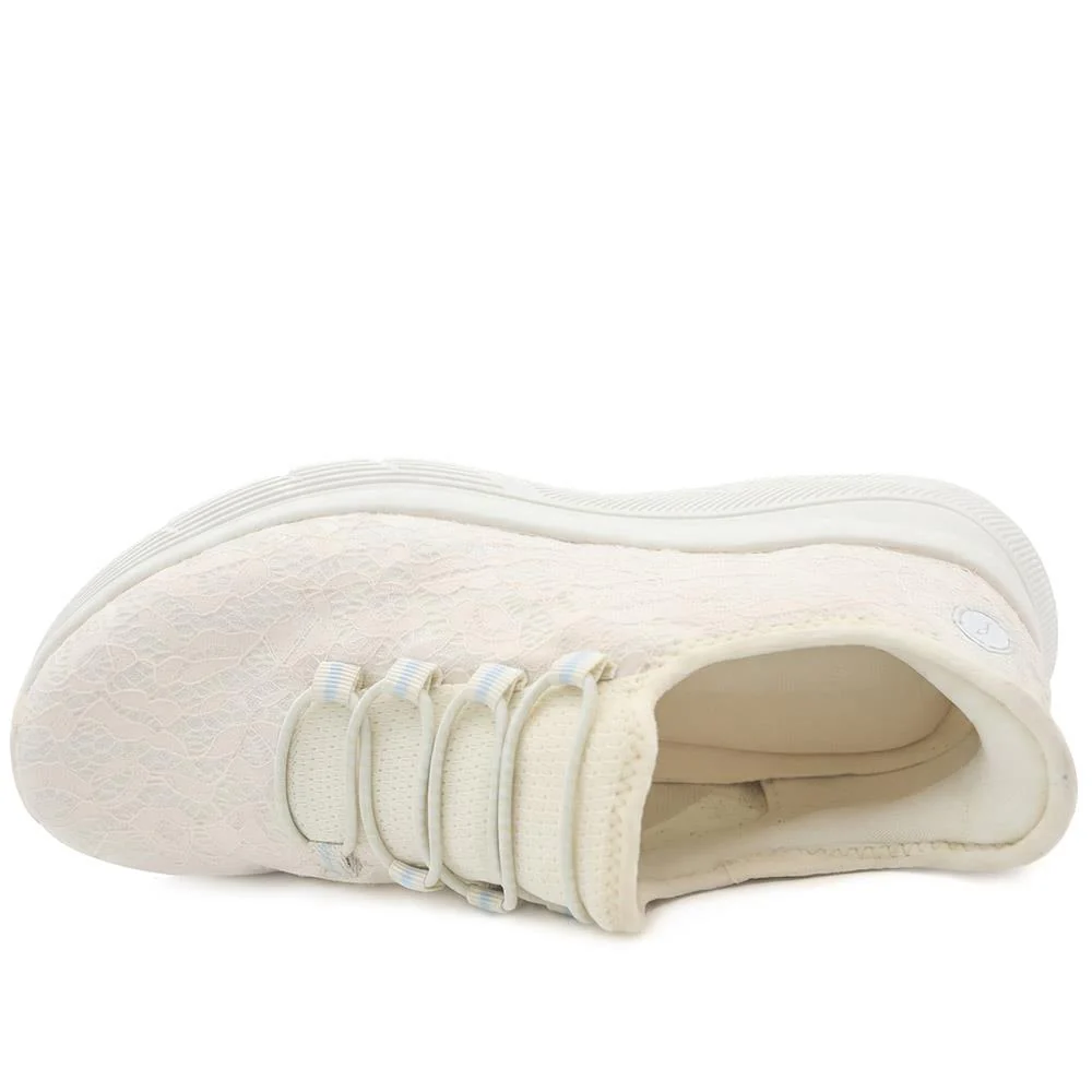 Easy Step In Wide Fit Memory Foam Trainers - BOJIE43024 / 329 532 - Off White - Image 5