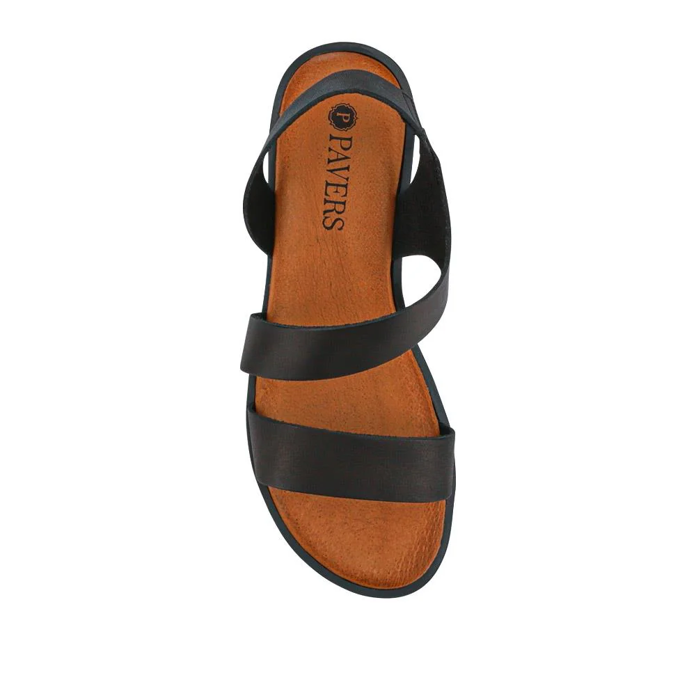 Elasticated Leather Sandals - PERSI41000 / 327 542 - Black - Image 4