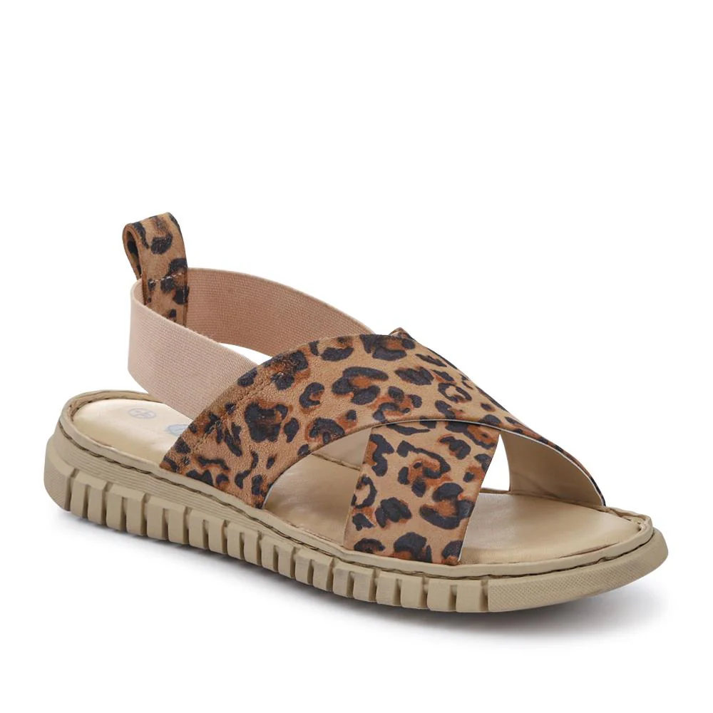 Elasticated Leather Sandals - RNB41006 / 327 239 - Image 3
