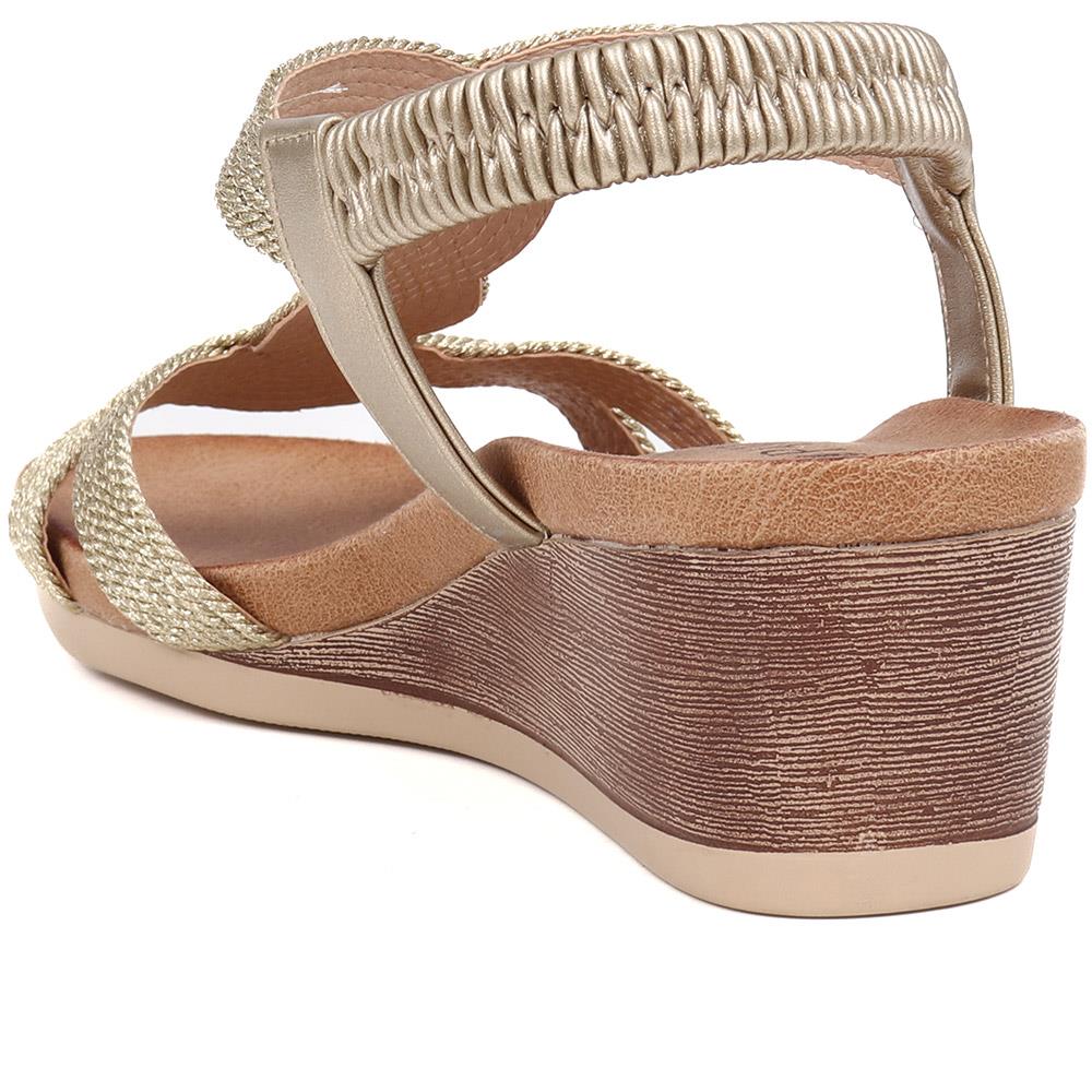 Elasticated Slip-On Sandals  - BAIZH39073 / 325 103 - Gold - Image 3
