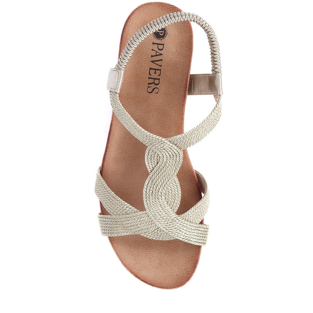 Elasticated Slip-On Sandals  - BAIZH39073 / 325 103 - Gold - Image 6