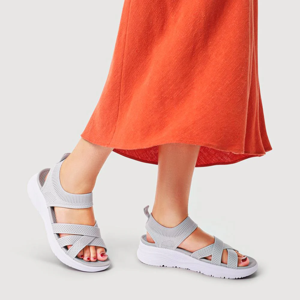 Elasticated Slip-On Sandals - XIAM41017 / 327 825 - Grey - Image 5