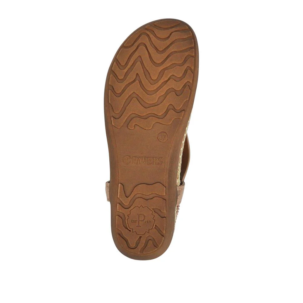 Elasticated Toe Post Sandals - BAIZH41028 / 327 078 - Rose Gold - Image 6