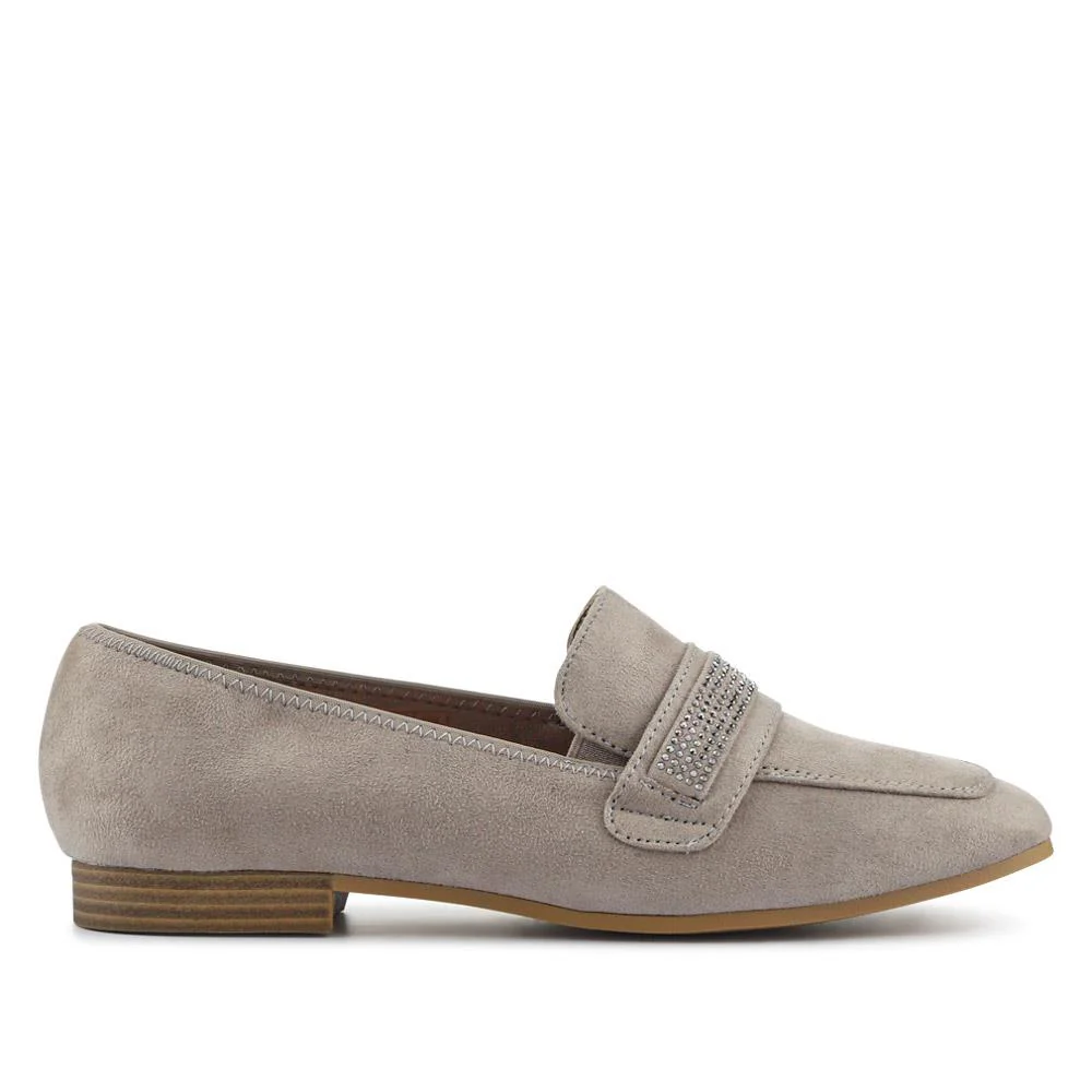 Embellished Block-Heeled Moccasins - PLAN41000 / 326 852 - Grey - Image 2