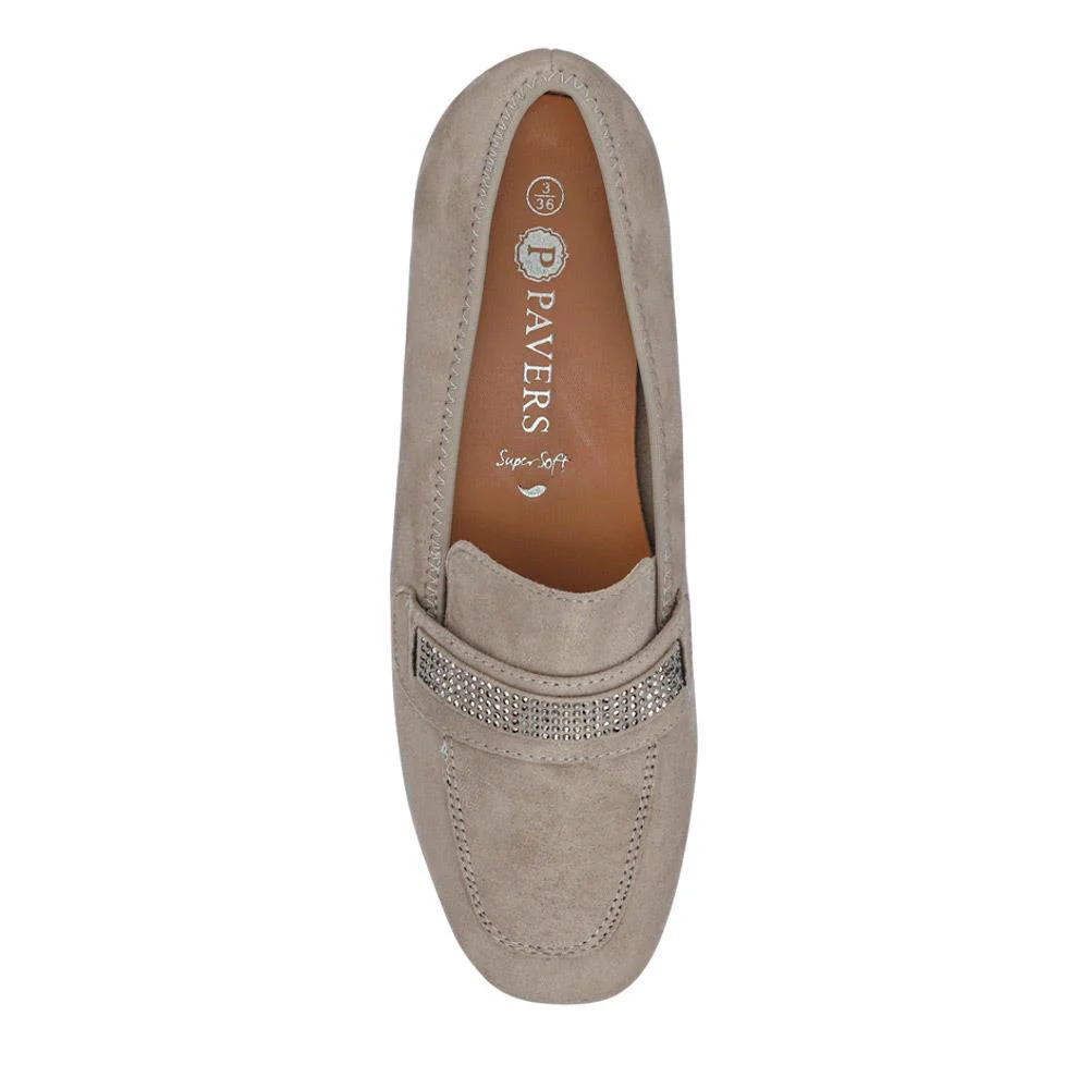 Embellished Block-Heeled Moccasins - PLAN41000 / 326 852 - Grey - Image 4