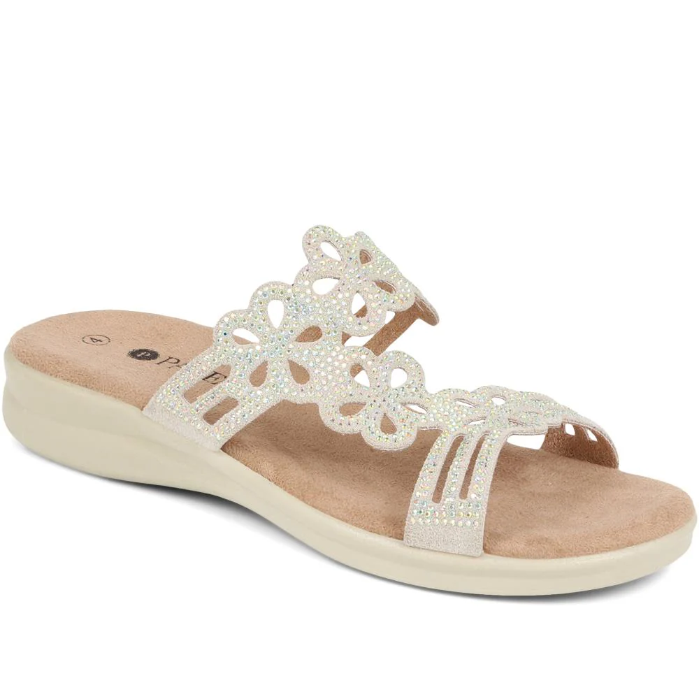 Embellished Floral Mules - POLY39025 / 325 441 - Image 2