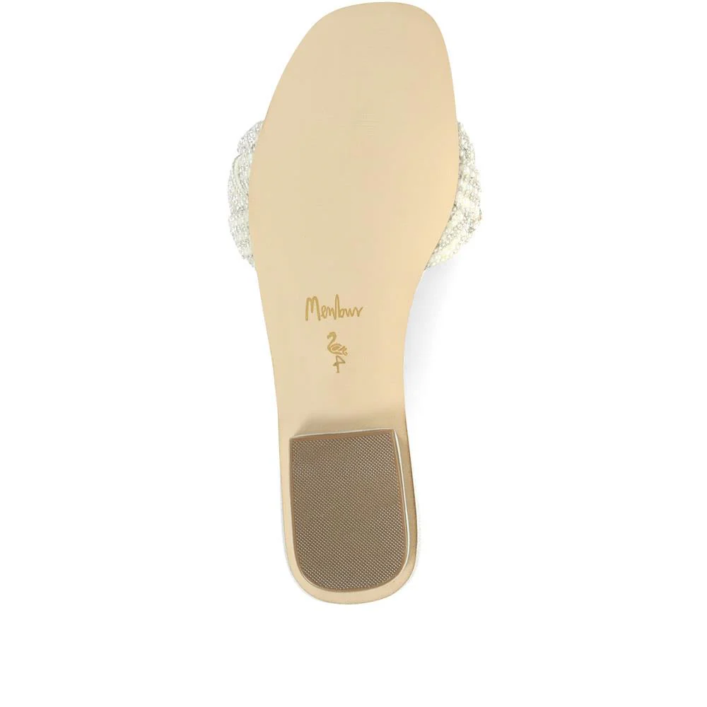 Embellished Mule Sandals - MENBU35512 / 321 871 - Silver - Image 5