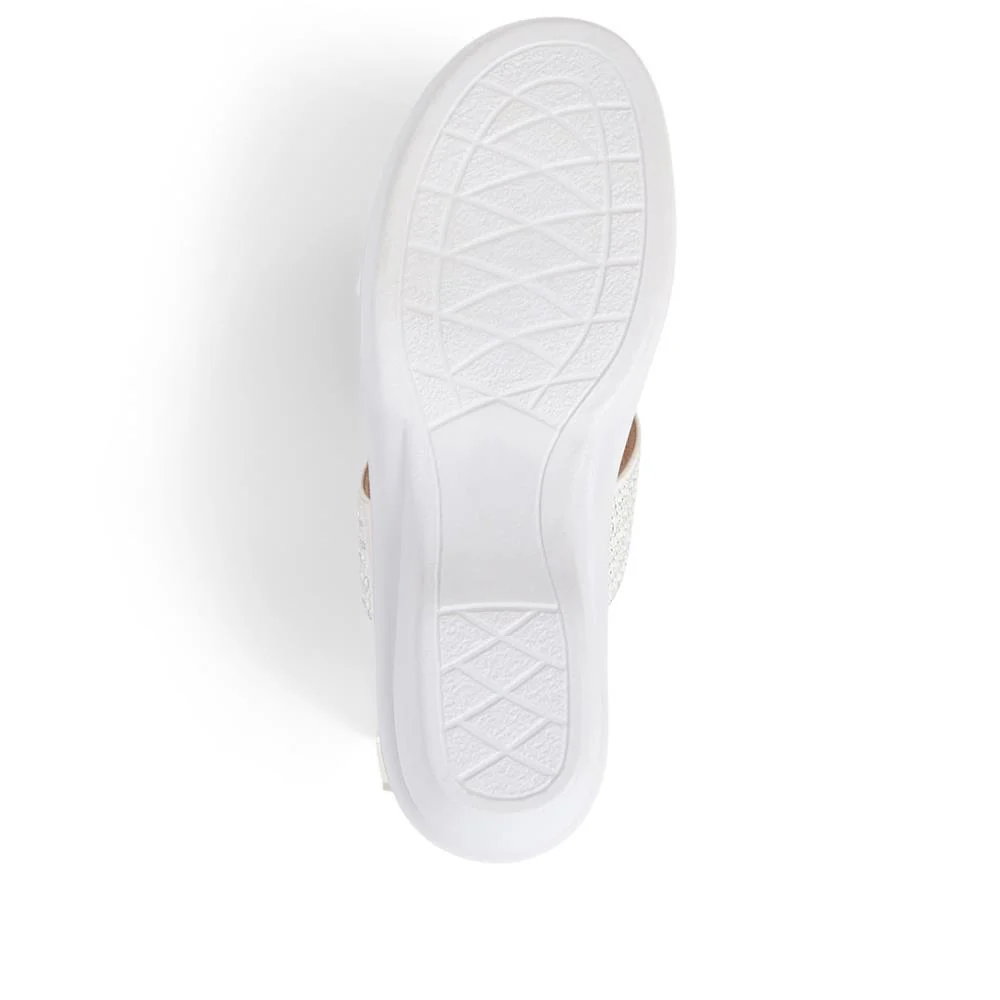 Embellished Mules Sandals - POLY39023 / 325 444 - White - Image 4