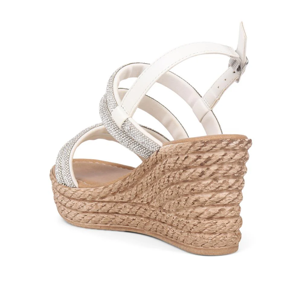 Embellished Platform Espadrilles  - CLUBS39007 / 325 320 - Silver - Image 3