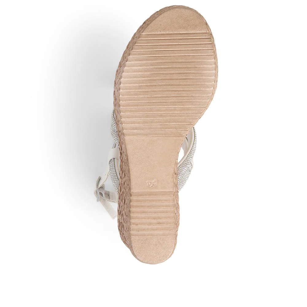 Embellished Platform Espadrilles  - CLUBS39007 / 325 320 - Silver - Image 4