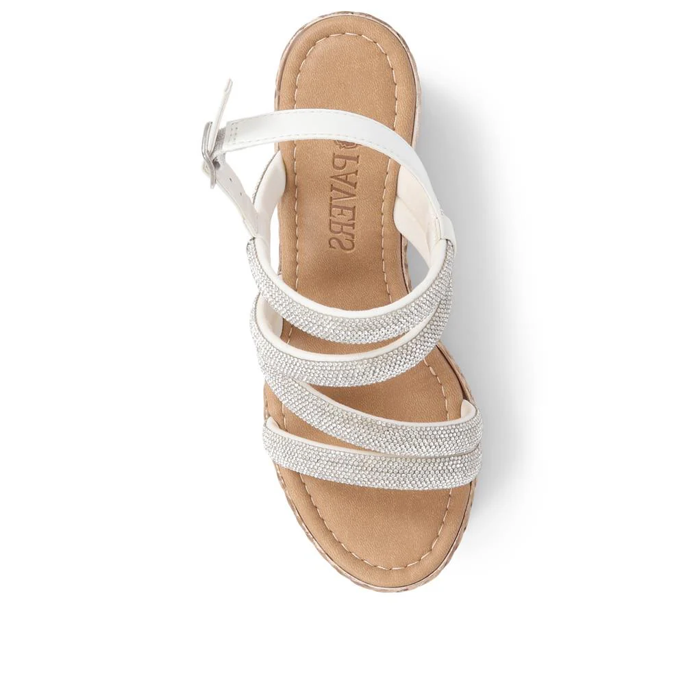 Embellished Platform Espadrilles  - CLUBS39007 / 325 320 - Silver - Image 5