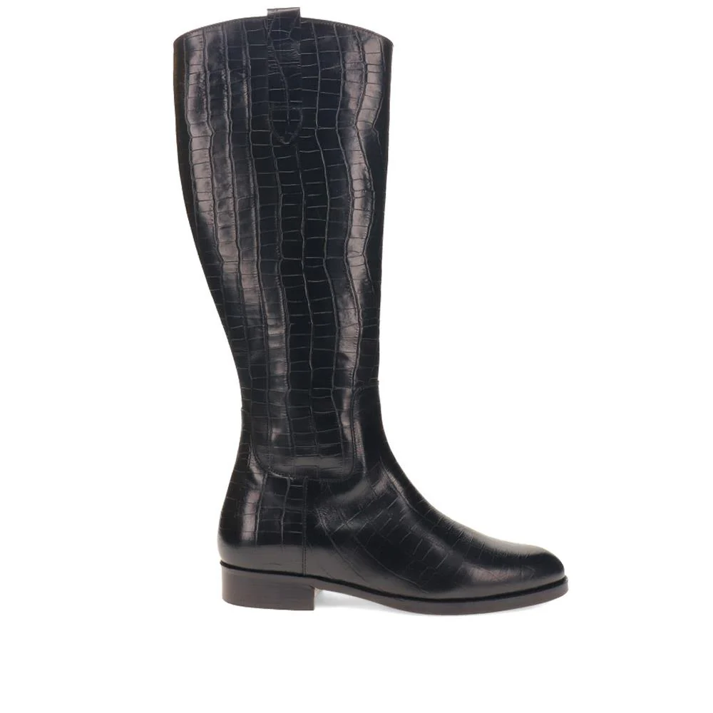 Emelia Small Calf Fit Leather Boots  - EMELIAS / 326 209 - Black Croc - Image 2