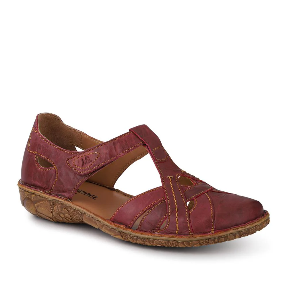 Enclosed-Heel Leather Sandals - JOSEF41518 / 327 245 - Burgundy