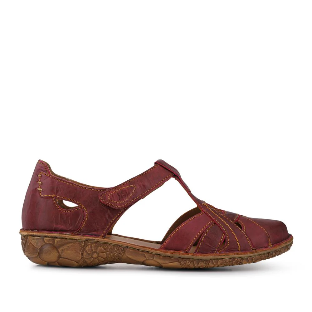 Enclosed-Heel Leather Sandals - JOSEF41518 / 327 245 - Burgundy - Image 2