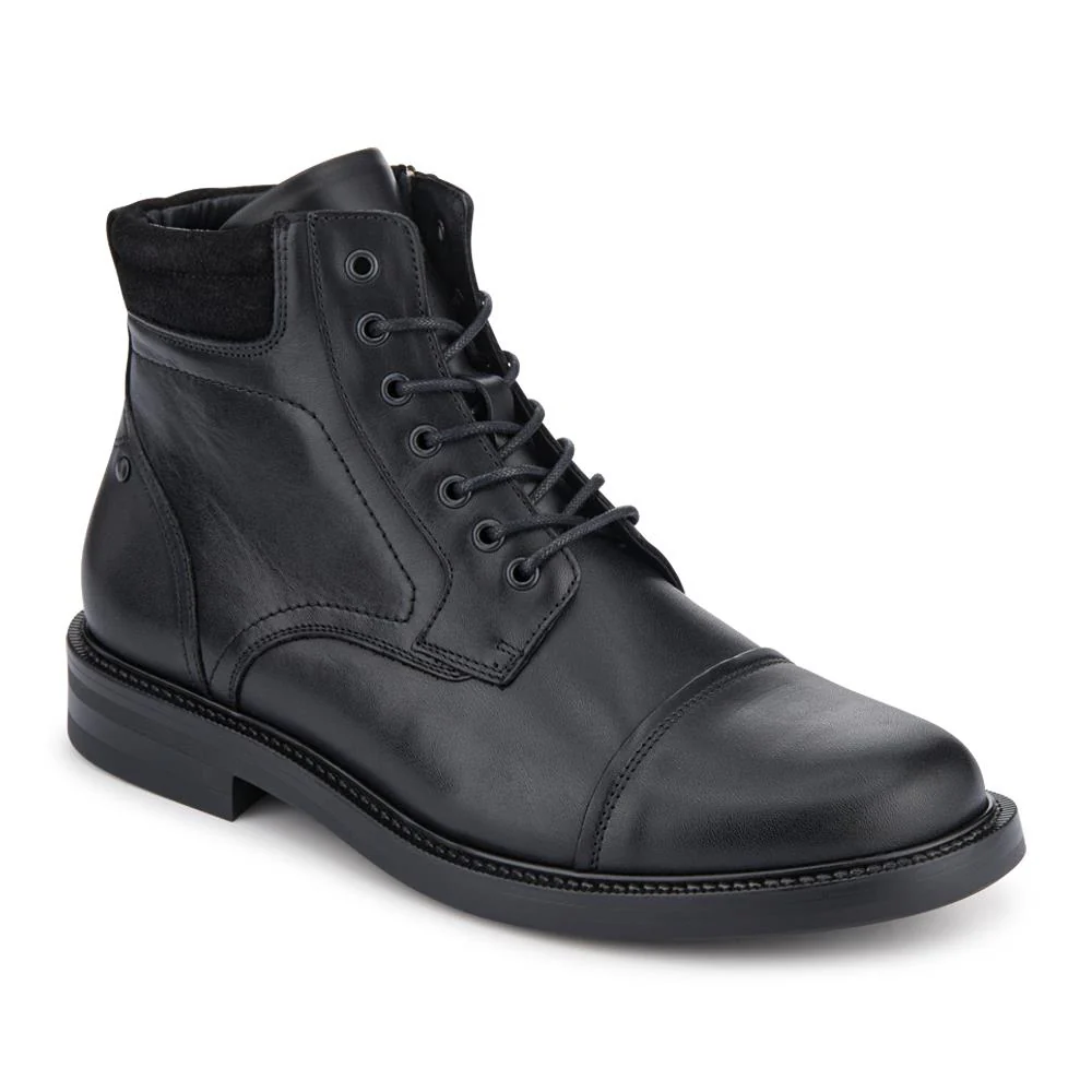 Eugene Leather Lace-Up Boots With Padded Cuff - EUGENE / 328 502