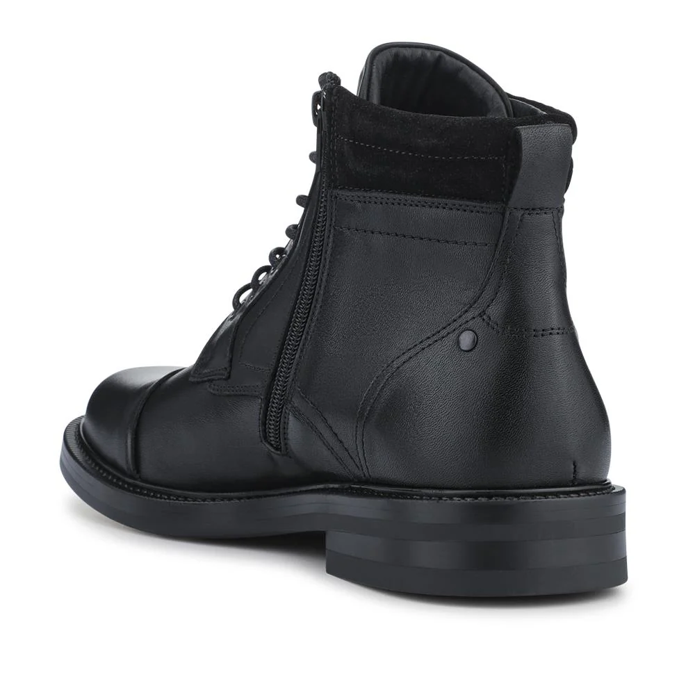 Eugene Leather Lace-Up Boots With Padded Cuff - EUGENE / 328 502 - Black - Image 3