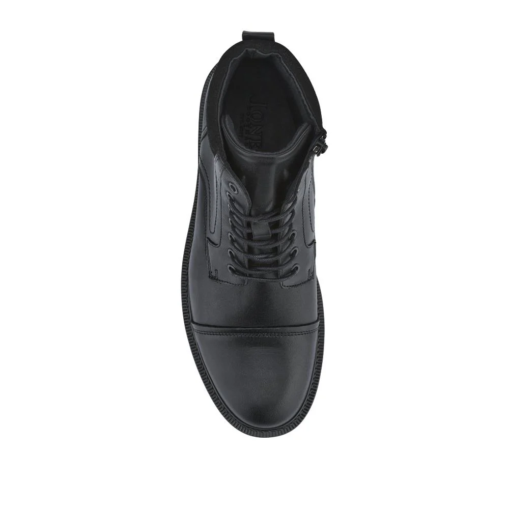 Eugene Leather Lace-Up Boots With Padded Cuff - EUGENE / 328 502 - Black - Image 4