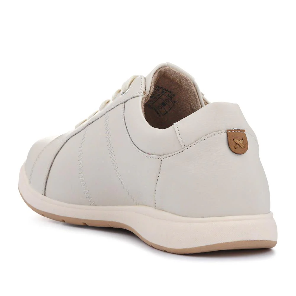 Extra-Wide Casual Lace-Up Shoes - BEANKA / 327 154 - Off White - Image 3