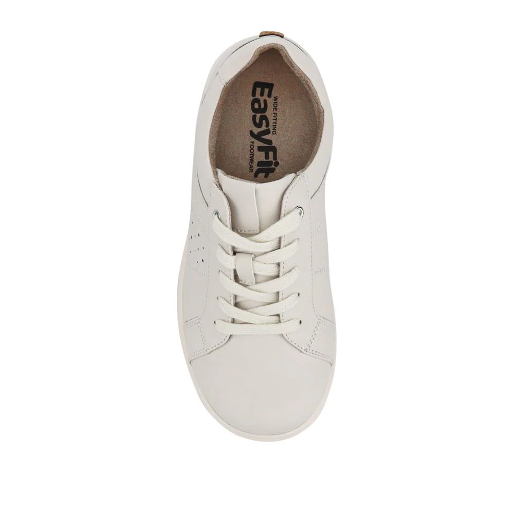 Extra-Wide Casual Lace-Up Shoes - BEANKA / 327 154 - Off White - Image 4