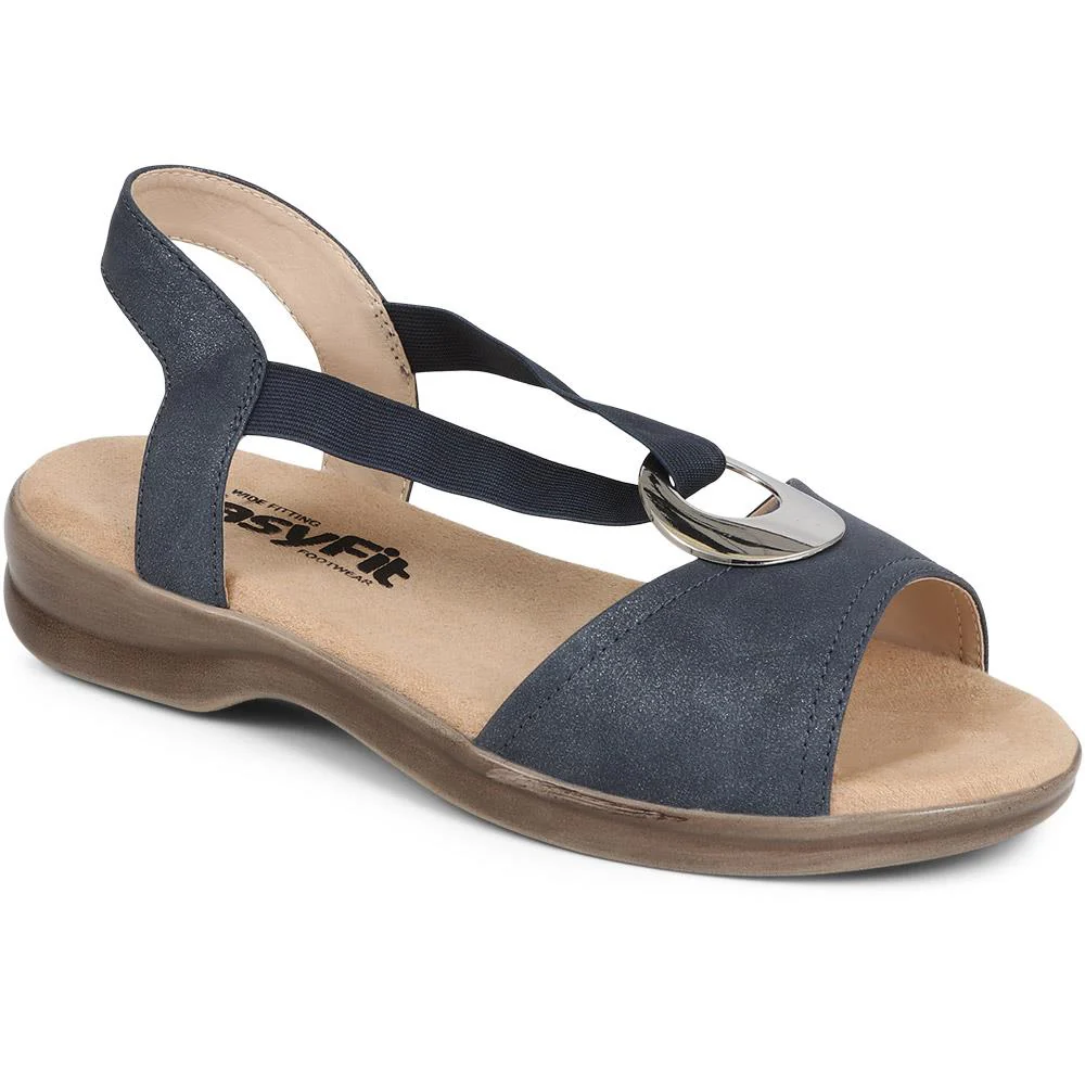 Extra-Wide Elasticated Sandals  - CAROLA / 325 591 - Navy