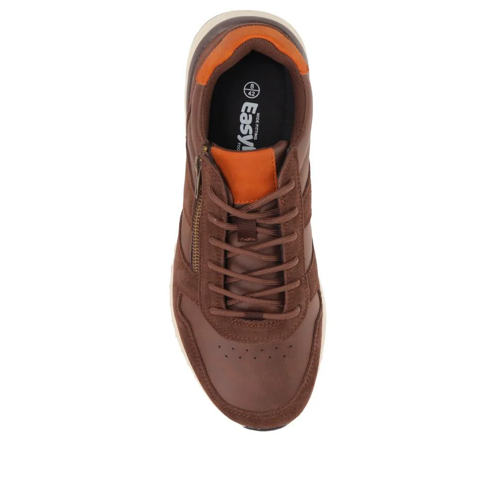 Extra-Wide Fit Casual Trainers  - RICHARD / 326 509 - Brown - Image 5