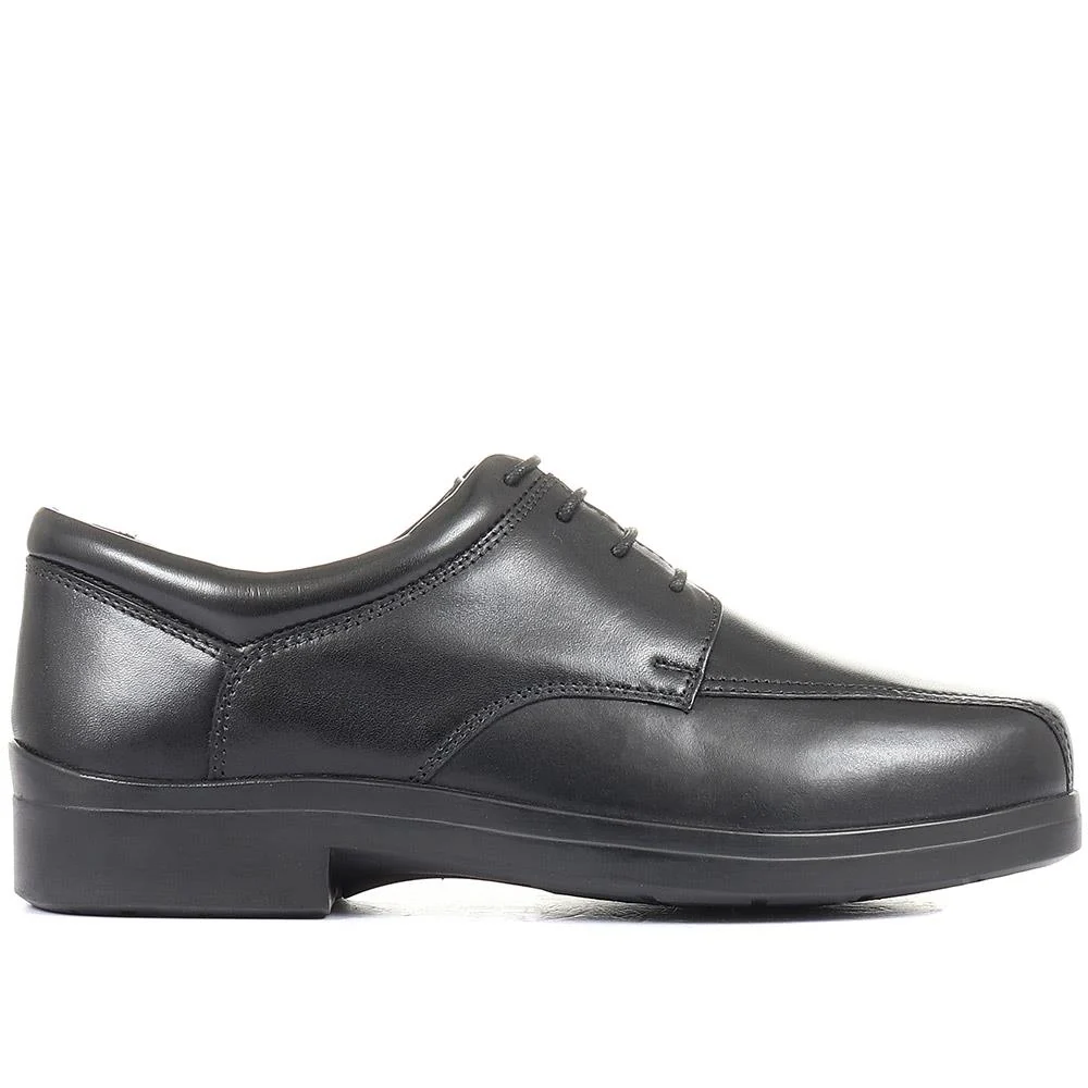 Extra Wide Fit Leather Derby Shoes - CAESAR / 321 157 - Black - Image 3