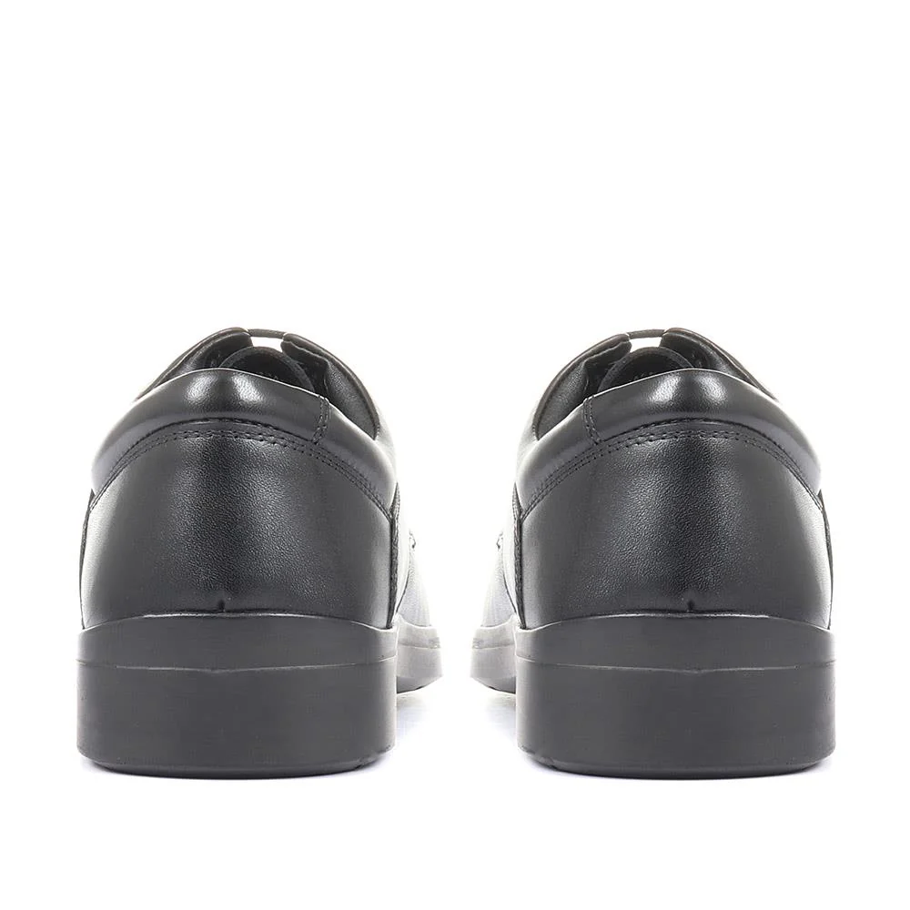Extra Wide Fit Leather Derby Shoes - CAESAR / 321 157 - Black - Image 4