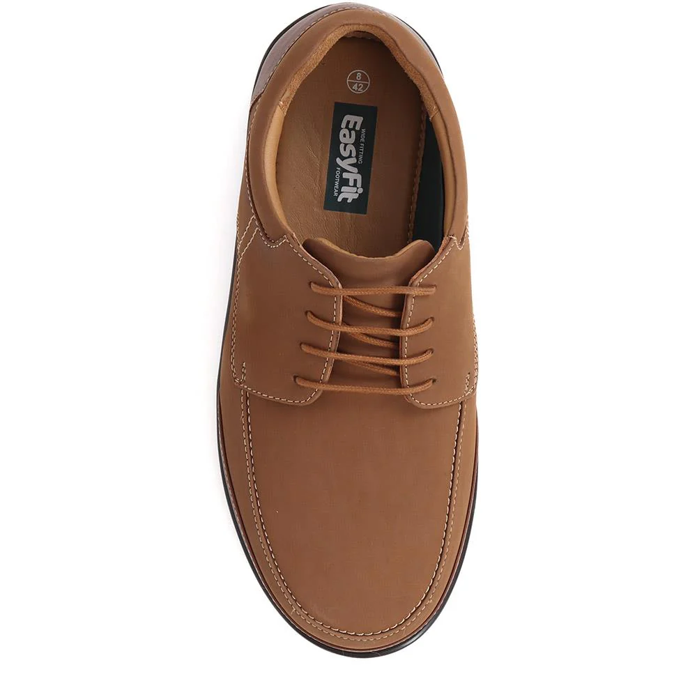 Extra Wide Fit Leather Lace-up Shoes - PAULO / 323 744 - Taupe - Image 5