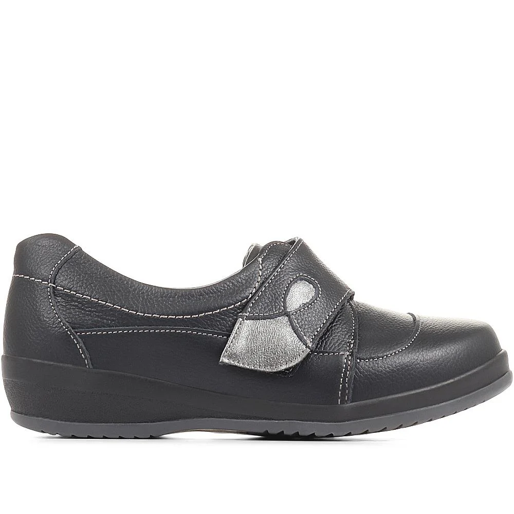 Extra Wide Fit Leather Shoes - CORNELIA / 322 978 - Black