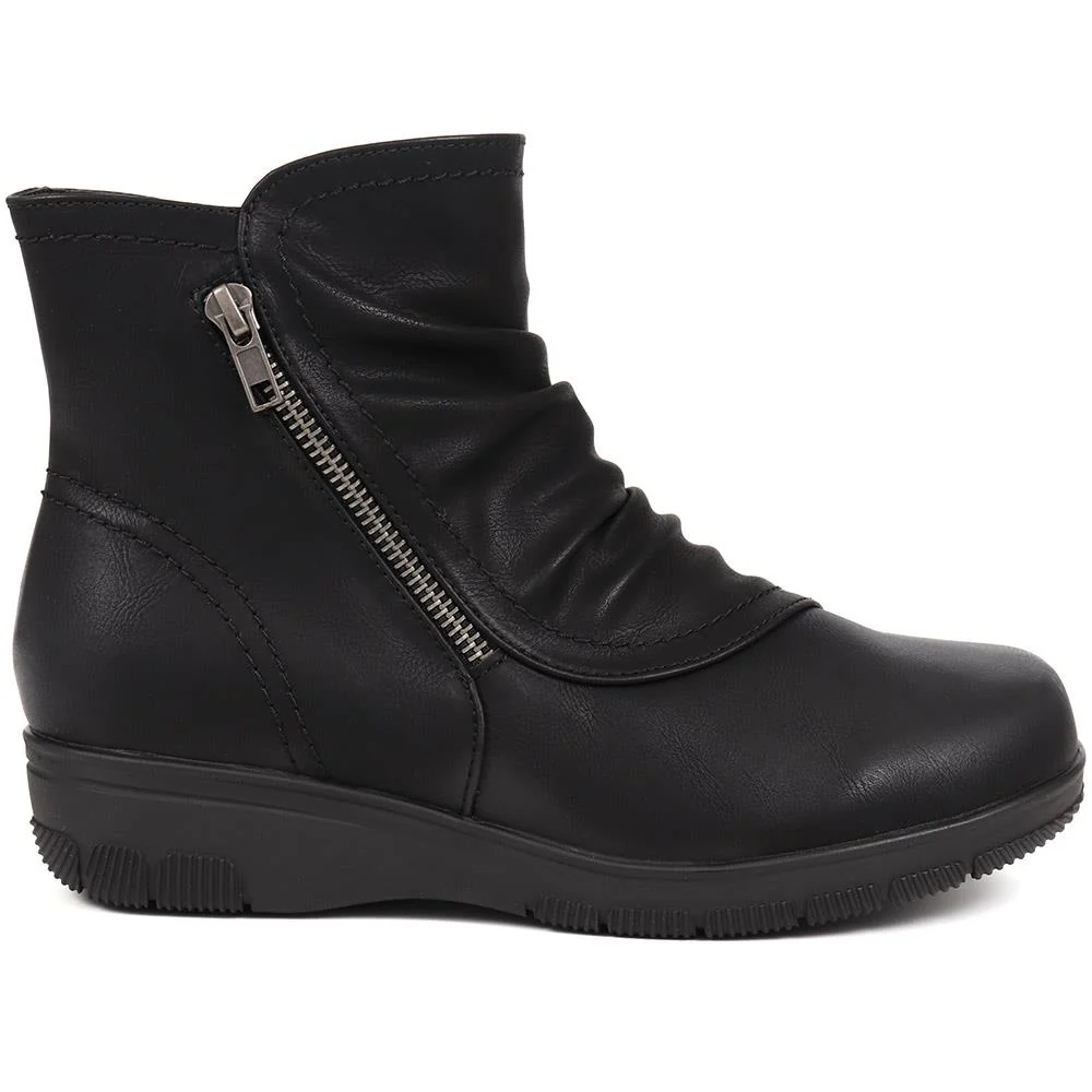 Extra-Wide Fit Smart Ankle Boots - WINFREY / 324 198 - Black - Image 2