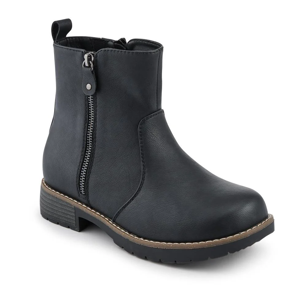 Extra-Wide Zip-Up Casual Ankle Boots - ALLY / 328 256