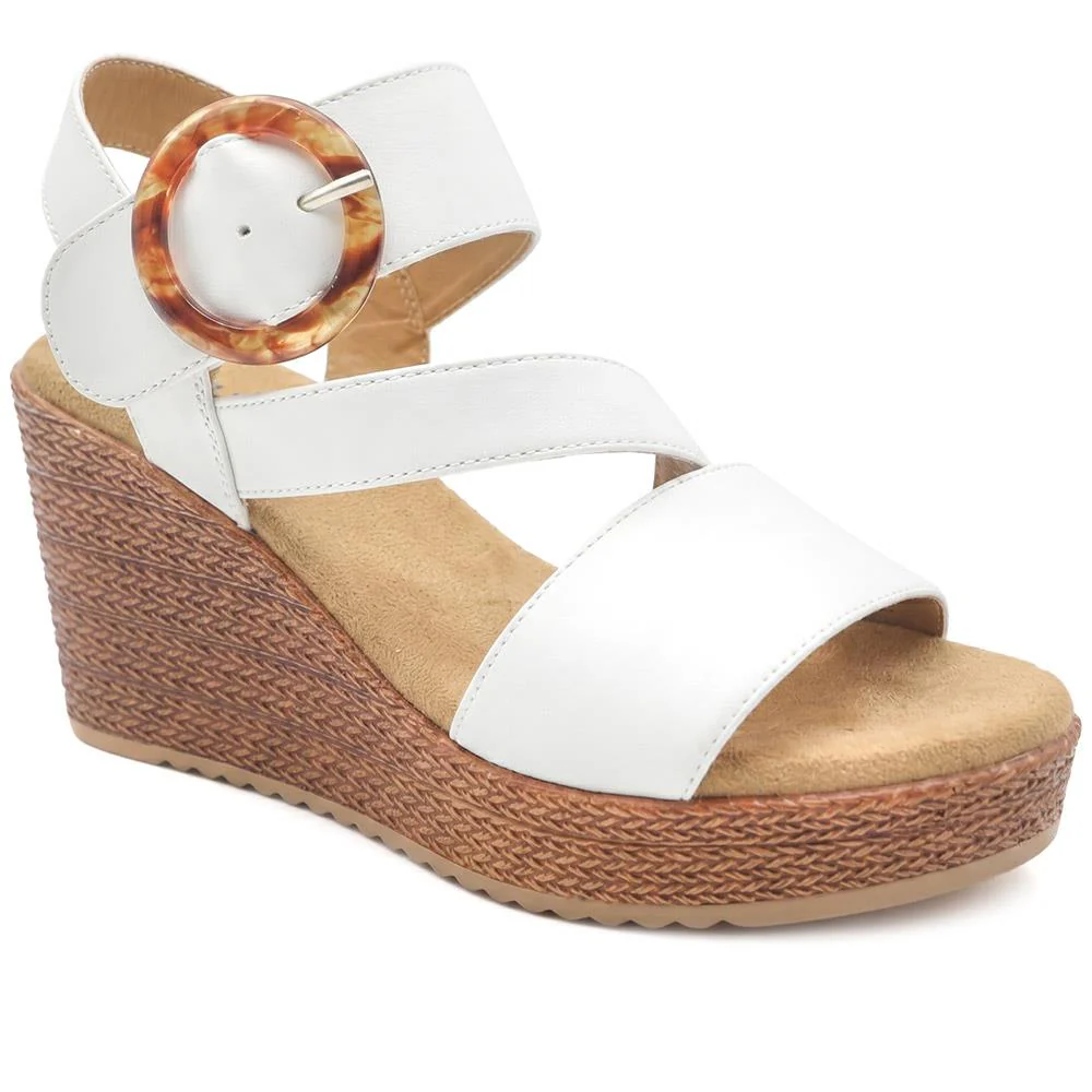 Fashionable Woven Wedge Heel Sandals - WBINS43050 / 329 120 - Image 2