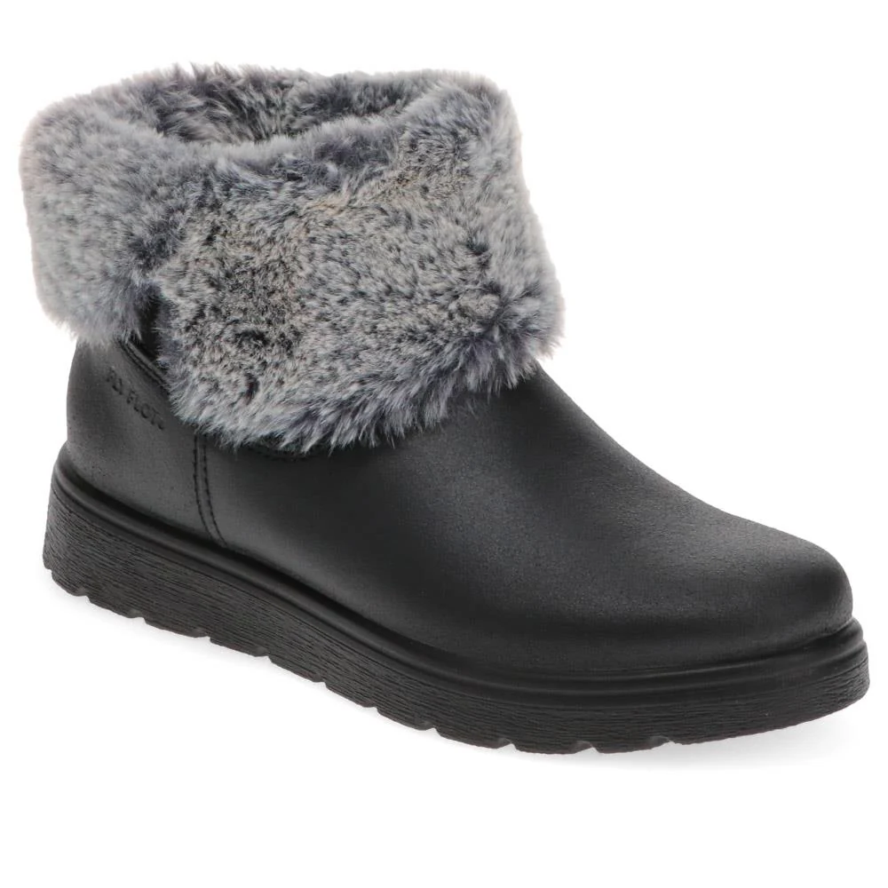 Fly Flot Faux Fur Ankle Boots  - FLY40039 / 325 641 - Black