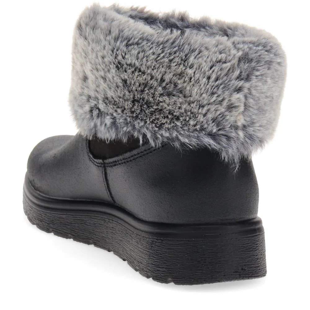 Fly Flot Faux Fur Ankle Boots  - FLY40039 / 325 641 - Black - Image 3