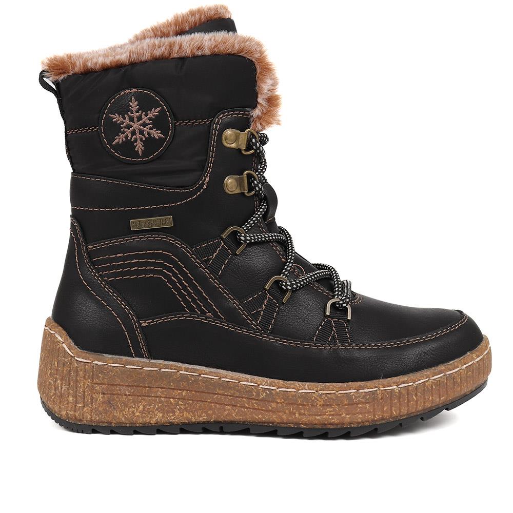 Faux-Fur Weather Boots - WOIL38034 / 324 570 - Black - Image 2