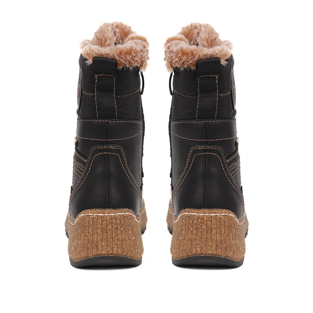 Faux-Fur Weather Boots - WOIL38034 / 324 570 - Black - Image 3