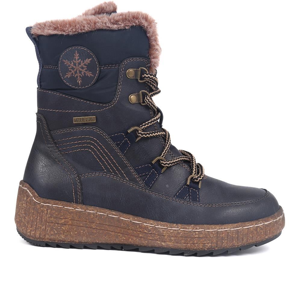 Faux-Fur Weather Boots - WOIL38034 / 324 570 - Navy - Image 2