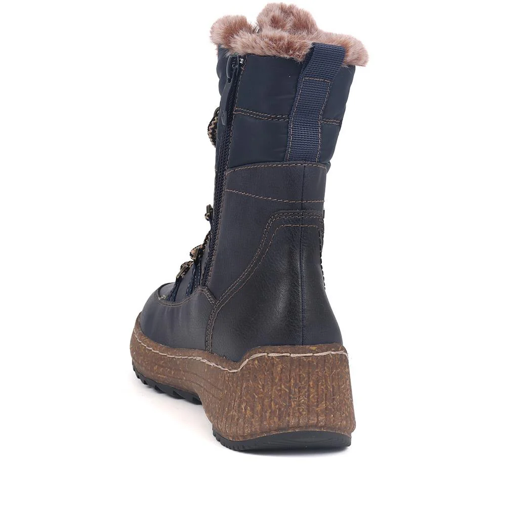 Faux-Fur Weather Boots - WOIL38034 / 324 570 - Navy - Image 3