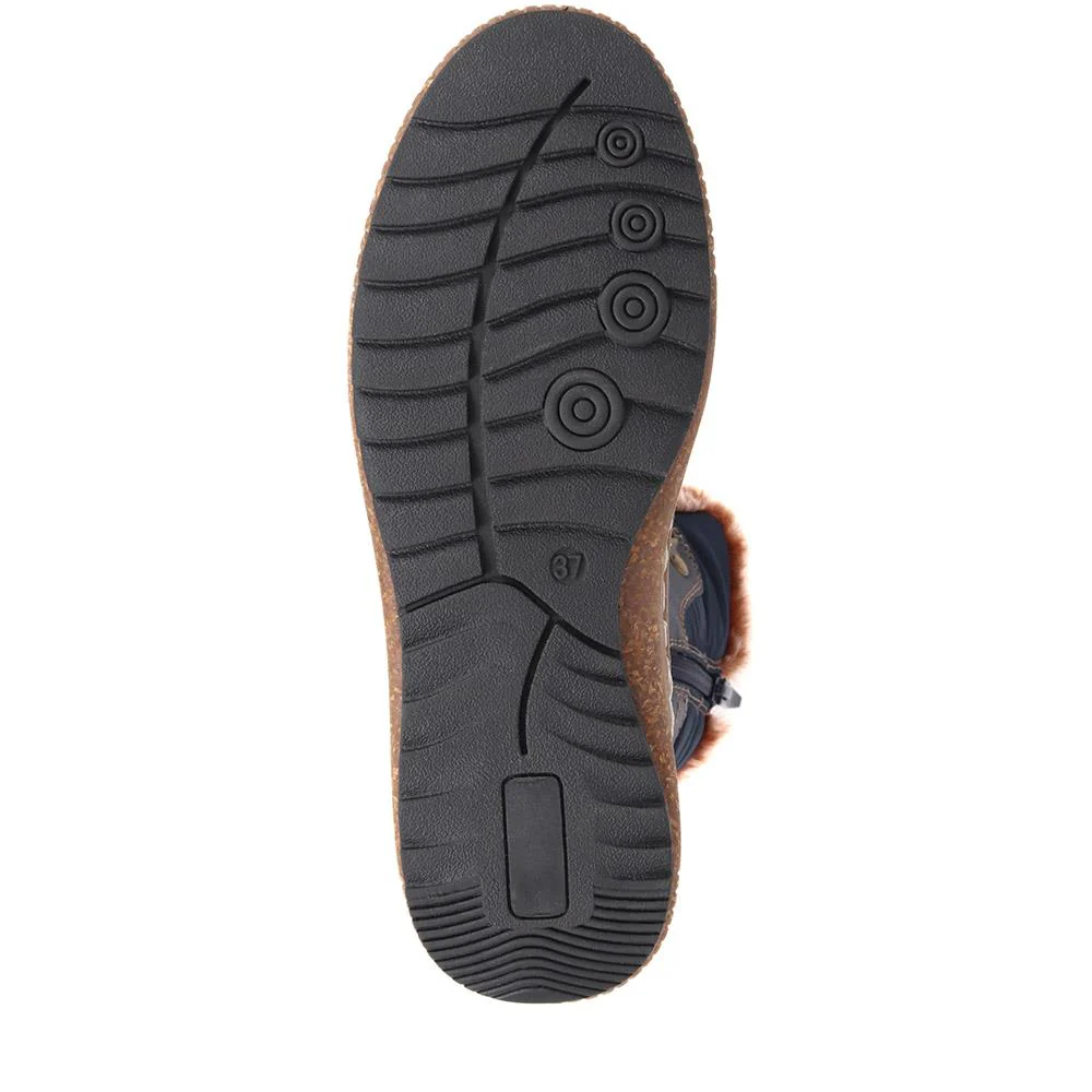 Faux-Fur Weather Boots - WOIL38034 / 324 570 - Navy - Image 4