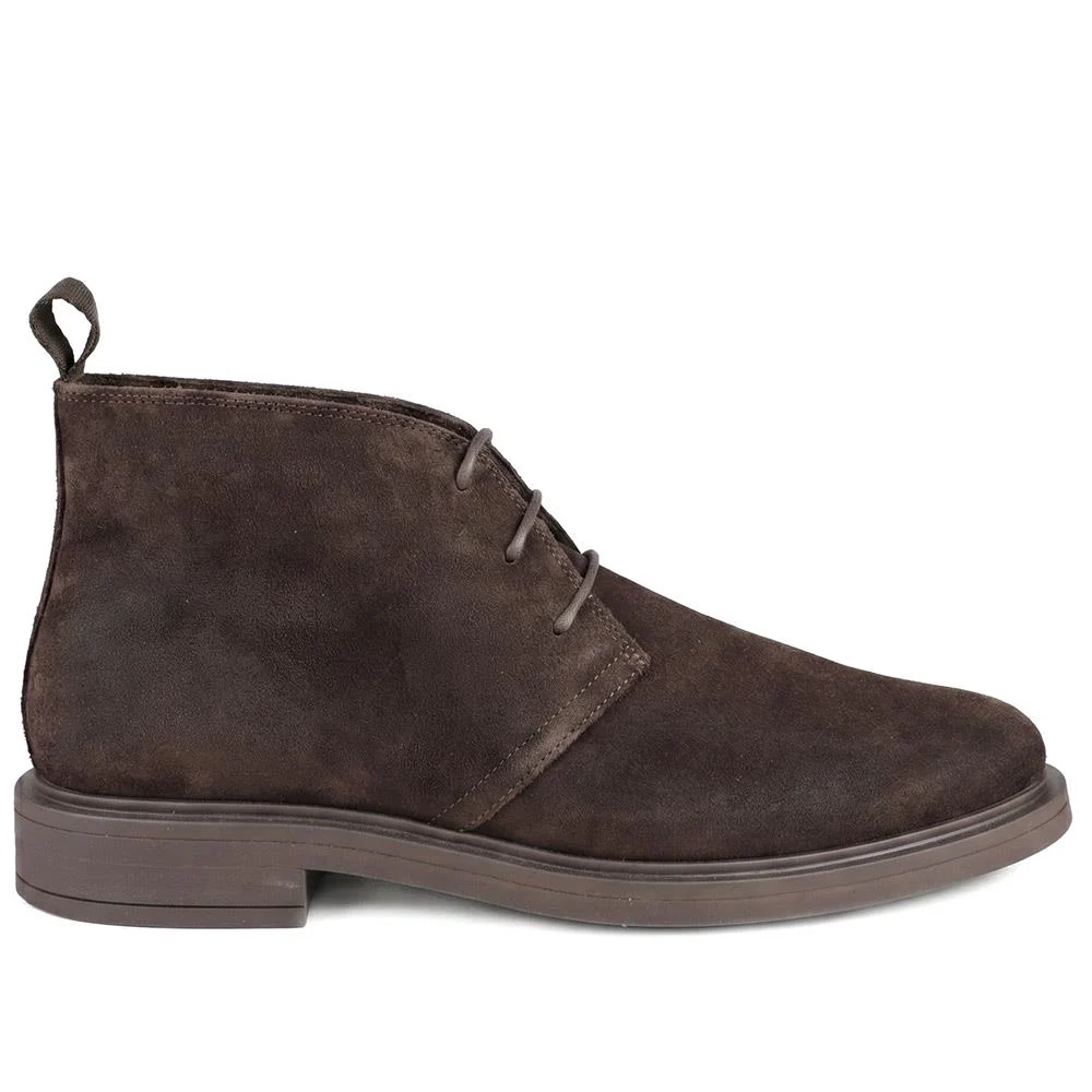 Favian Leather Lace Up Chukka Boots - FAVIAN / 330 216 - Dark Brown Suede - Image 3