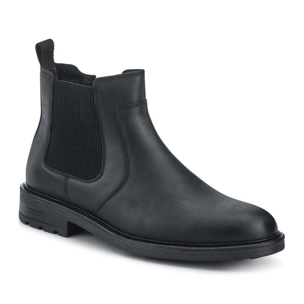 Feltham Heeled Leather Chelsea Boots - FELTHAM / 328 081 - Black