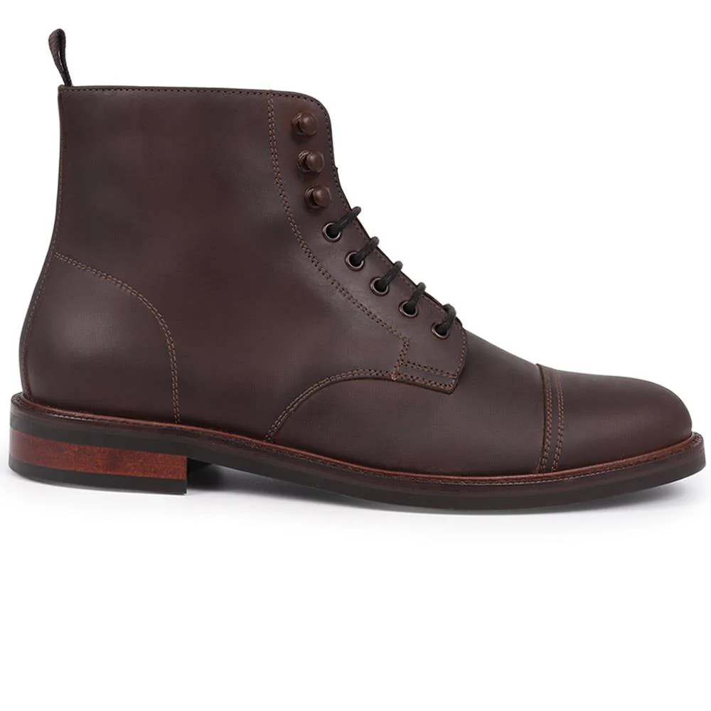 Finch Leather Lace-Up Boots - FINCH / 325 742 - Brown Nubuck - Image 2