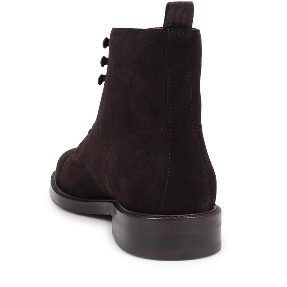 Finch Leather Lace-Up Boots - FINCH / 325 742 - Dark Brown Suede - Image 3