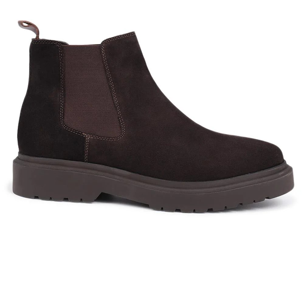 Finsbury Leather Chelsea Boots - FINSBURY / 326 398 - Dark Brown Suede - Image 2