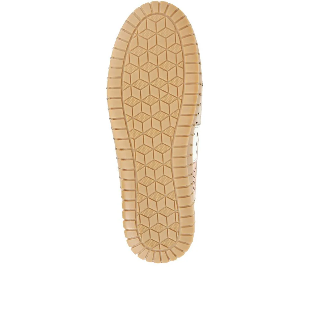 Flat Leather Ballerina Shoes - BELMETIN31009 / 317 955 - Natural Multi - Image 6