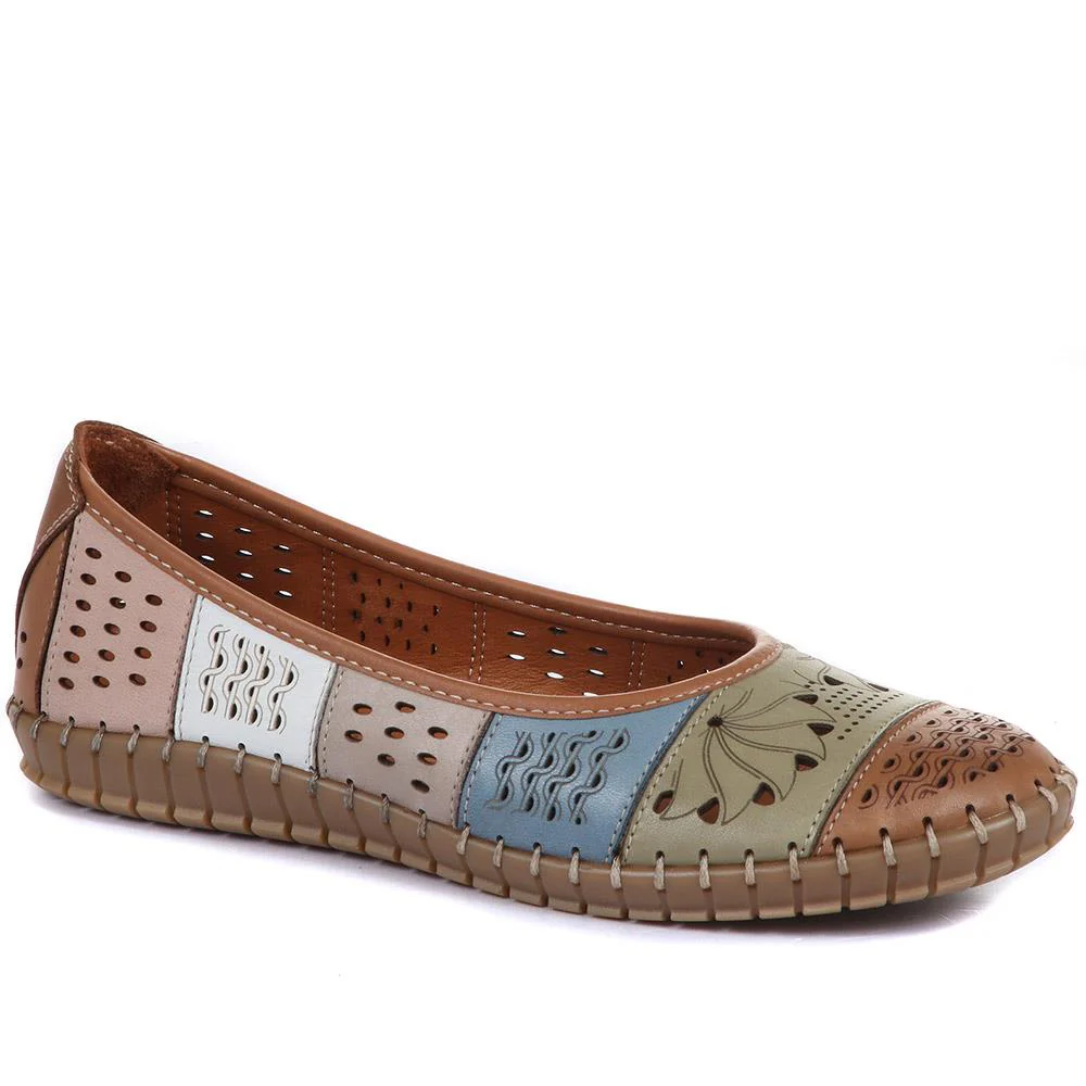 Flat Leather Ballerina Shoes - BELMETIN31009 / 317 955 - Image 4