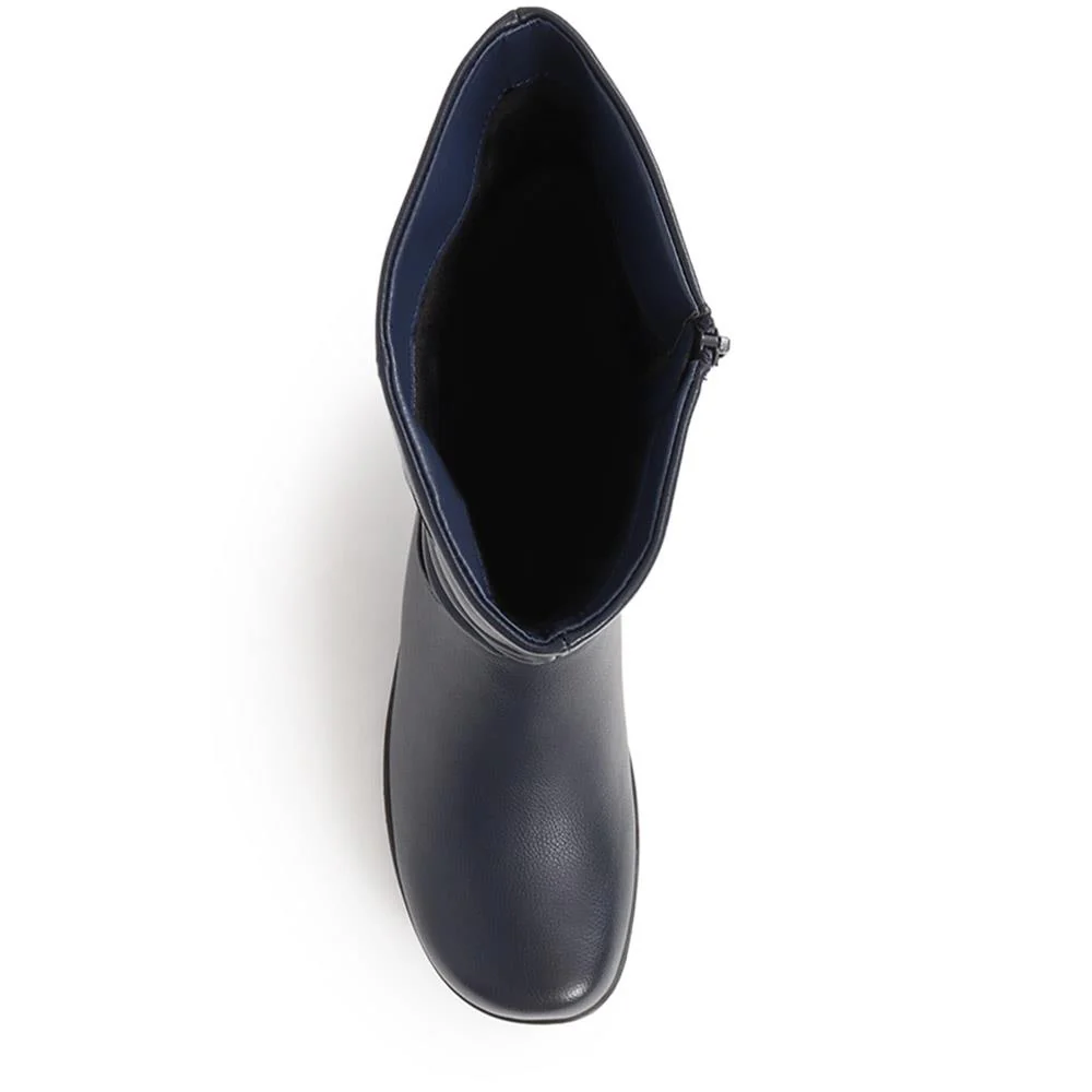Flat Slouch Boots  - WBINS40099 / 325 983 - Navy - Image 5